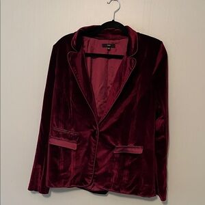 Fate Velvet Blazer in Deep Burgundy